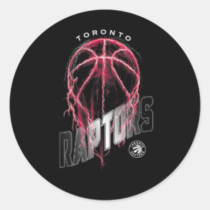 N Toronto Raptors Lightning Bolt Sketll Logo Classic Round Sticker