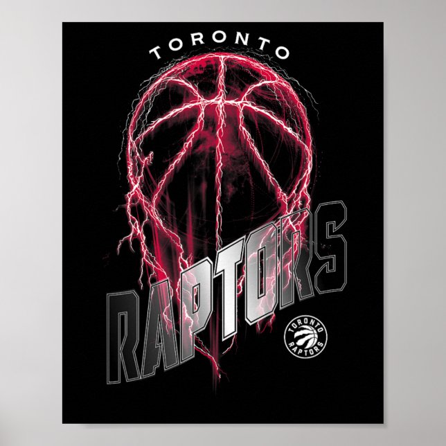 N Toronto Raptors Lightning Bolt Sketll Logo  Poster (Front)