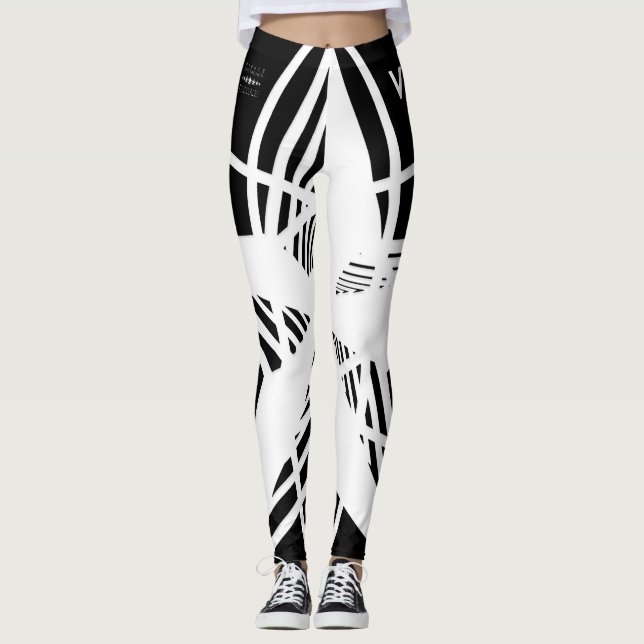 N-VII [BLK/WHT] LEGGINGS (Front)
