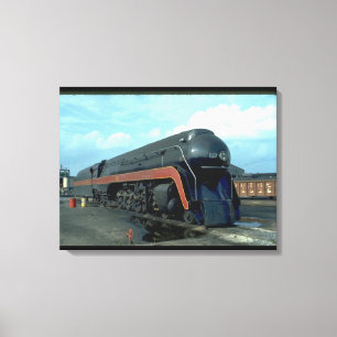 N&W 4-8-4 #611. (train;sky;clouds;track;)_Trains Canvas Print