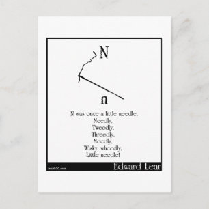 N was once a little needle postcard