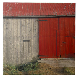 NA, Canada, New Brunswick, Shepody. Red barn Tile