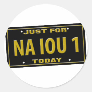 NA IOU 1 CLASSIC ROUND STICKER