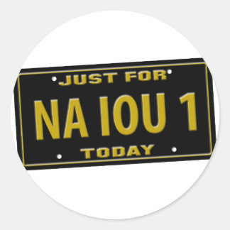 NA IOU 1 CLASSIC ROUND STICKER