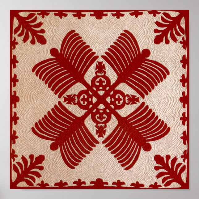 Na Kalaunu Me Na Kāhili, quilt Poster (Front)