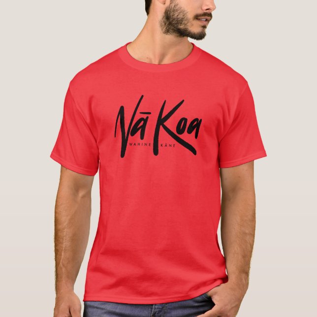 Na Kane Koa Workout Shirt (Red-Black) (Front)