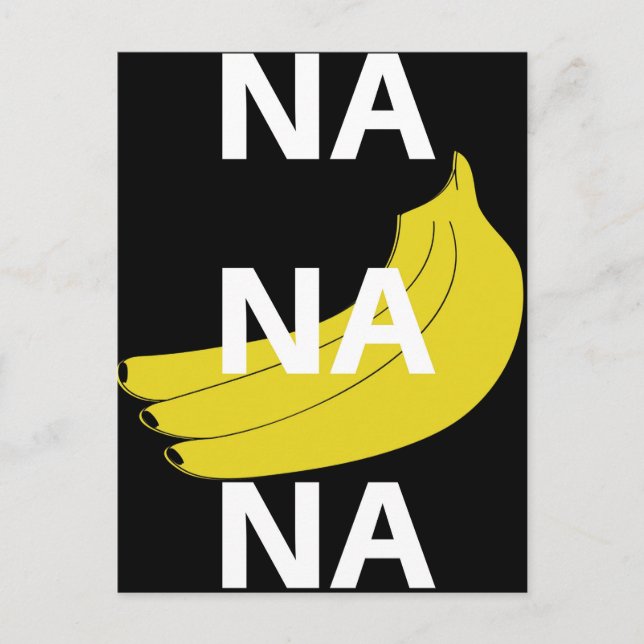 Na Na Na Banana Illustration Design Text Postcard (Front)