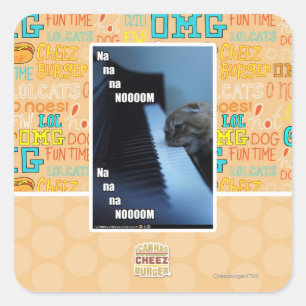 Na na na nooom square sticker