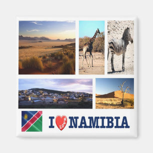 NA - Namibia - I Love - Collage Mosaic Magnet