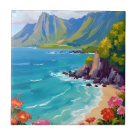 Na Pali Coast Kauai Hawaii Coastline Painting Art