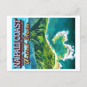 NA PALI COAST - KAUAI ISLAND - HAWAII  POSTCARD