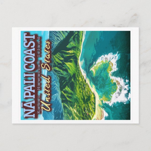 NA PALI COAST - KAUAI ISLAND - HAWAII  POSTCARD (Front)