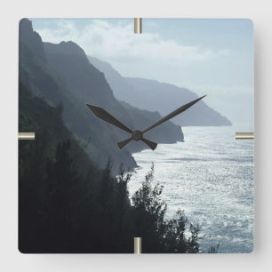 Na Pali Coast Square Wall Clock