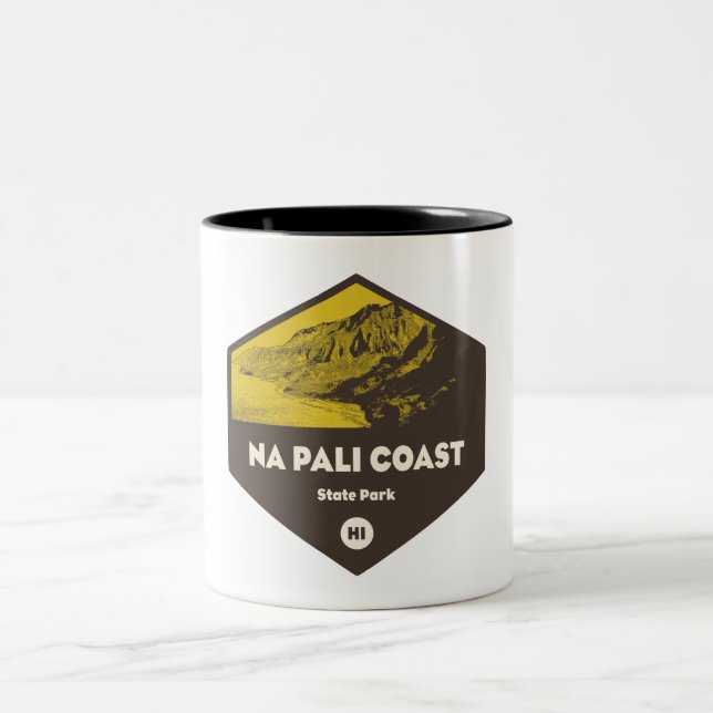 Nā Pali Coast State Park Hawaii Two-Tone Coffee Mug (Center)