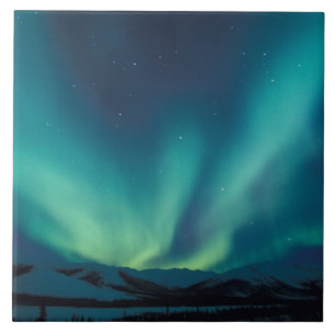 NA, USA, Alaska, Brooks Range, Curtains of green Tile