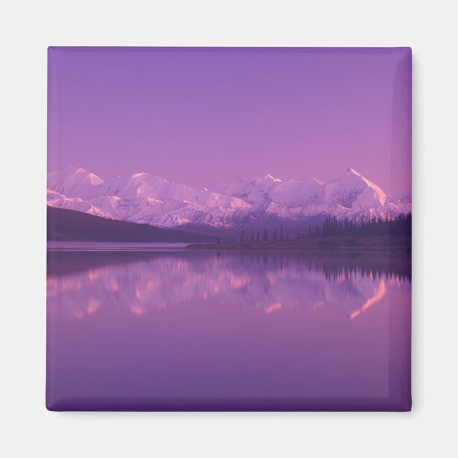 NA, USA, Alaska, Denali NP, Wonder Lake, Evening Magnet (Front)