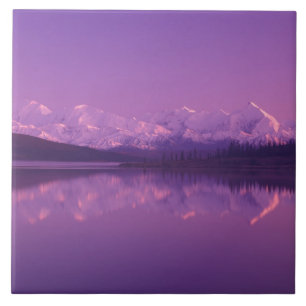 NA, USA, Alaska, Denali NP, Wonder Lake, Evening Tile