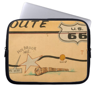 NA, USA, Arizona, Holbrook Route 66 road mural Laptop Sleeve