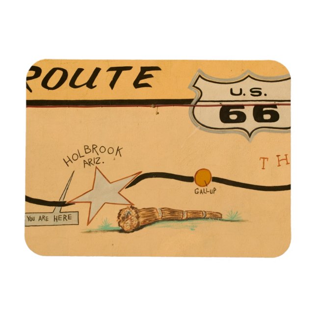NA, USA, Arizona, Holbrook Route 66 road mural Magnet (Horizontal)
