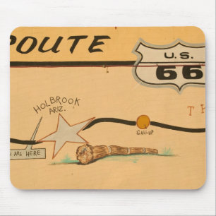 NA, USA, Arizona, Holbrook Route 66 road mural Mouse Mat