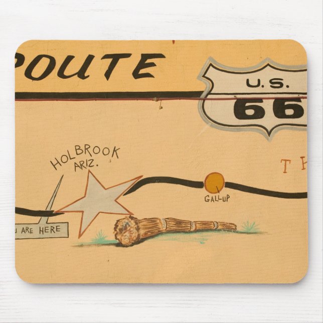 NA, USA, Arizona, Holbrook Route 66 road mural Mouse Mat (Front)