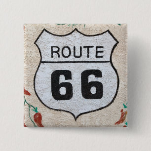 NA, USA, Arizona, Holbrook Route 66 street sign 15 Cm Square Badge