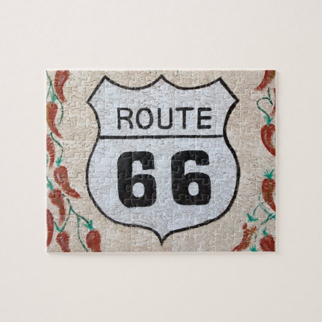 NA, USA, Arizona, Holbrook Route 66 street sign Jigsaw Puzzle (Horizontal)