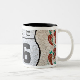 NA, USA, Arizona, Holbrook Route 66 street sign Two-Tone Coffee Mug