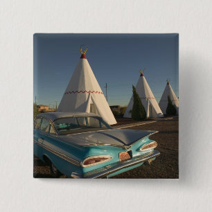 NA, USA, Arizona, Holbrook Route 66, Wigwam 15 Cm Square Badge