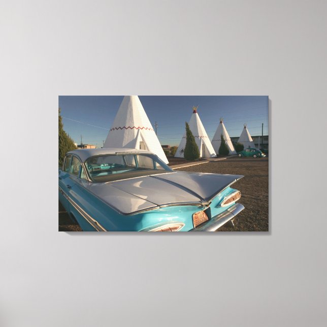 NA, USA, Arizona, Holbrook Route 66, Wigwam 2 Canvas Print (Front)