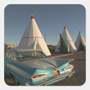 NA, USA, Arizona, Holbrook Route 66, Wigwam Square Sticker