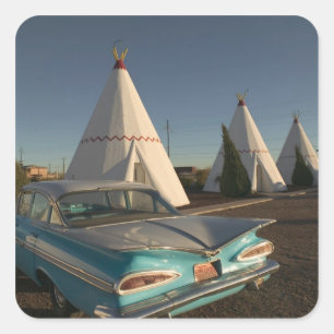 NA, USA, Arizona, Holbrook Route 66, Wigwam Square Sticker