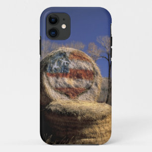 NA, USA, Colorado, Gunnison. Patriotic hay roll iPhone 11 Case