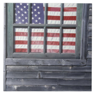 NA, USA, Maine, Georgetown Island. Flag of the Tile