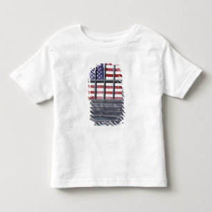 NA, USA, Maine, Georgetown Island. Flag of the Toddler T-Shirt
