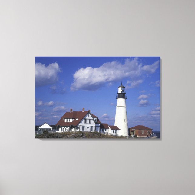 NA, USA, Maine, near Portland, Portland Head Canvas Print (Front)