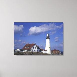 NA, USA, Maine, near Portland, Portland Head Canvas Print