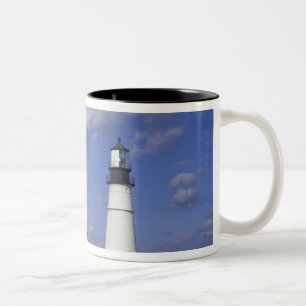 NA, USA, Maine, near Portland, Portland Head Two-Tone Coffee Mug