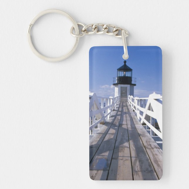 NA, USA, Maine, Port Clyde.  Marshall Point 2 Key Ring (Front)