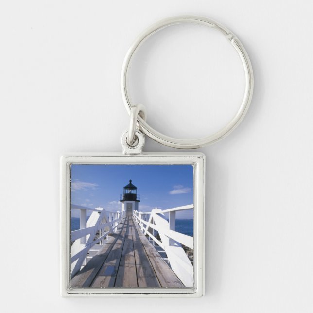 NA, USA, Maine, Port Clyde.  Marshall Point 2 Key Ring (Front)
