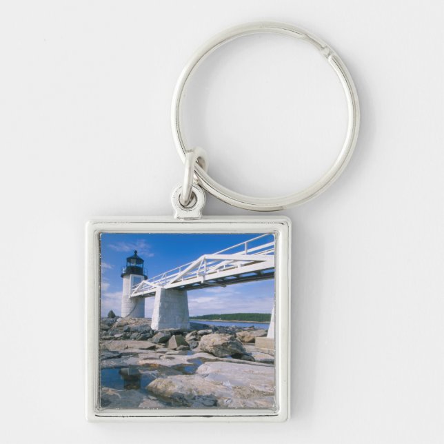 NA, USA, Maine, Port Clyde.  Marshall Point Key Ring (Front)