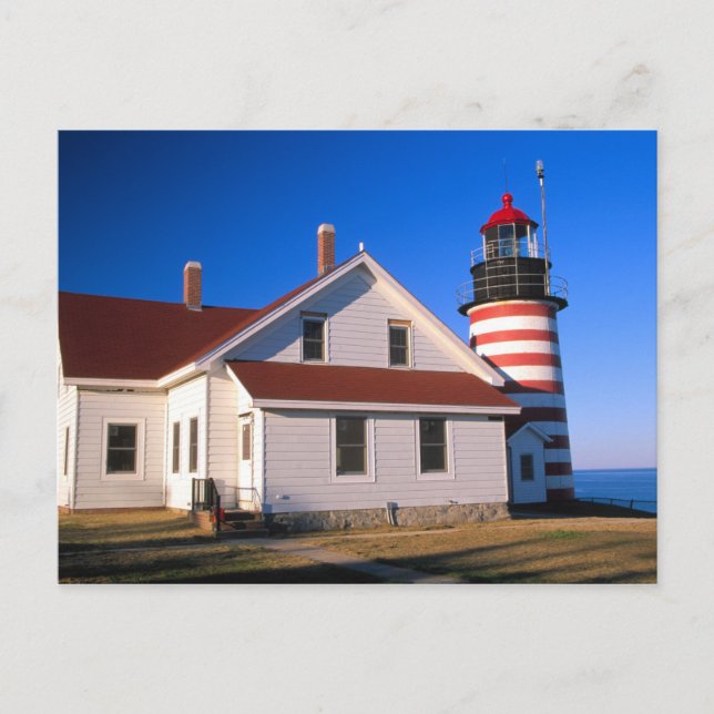 NA, USA, Maine.  West Quoddy lighthouse near Postcard (Front)