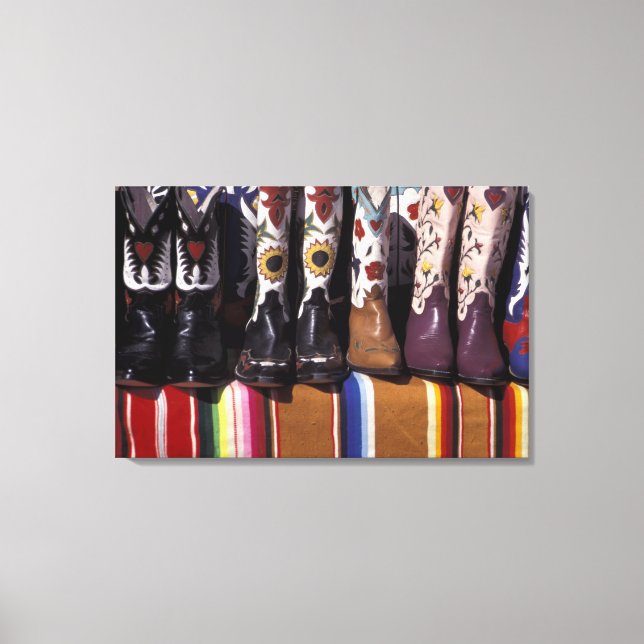NA, USA, New Mexico, Santa Fe. Cowboy boots Canvas Print (Front)