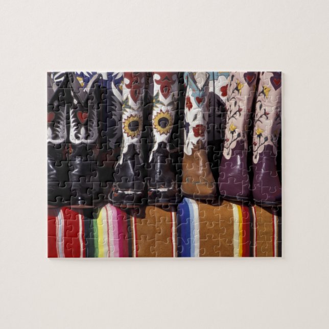 NA, USA, New Mexico, Santa Fe. Cowboy boots Jigsaw Puzzle (Horizontal)