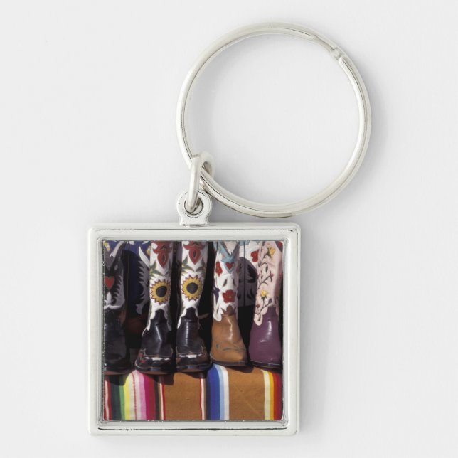 NA, USA, New Mexico, Santa Fe. Cowboy boots Key Ring (Front)