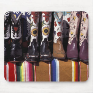 NA, USA, New Mexico, Santa Fe. Cowboy boots Mouse Mat