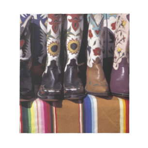 NA, USA, New Mexico, Santa Fe. Cowboy boots Notepad