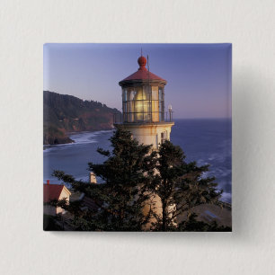 NA, USA, Oregon, Heceta Head Lighthouse, 15 Cm Square Badge