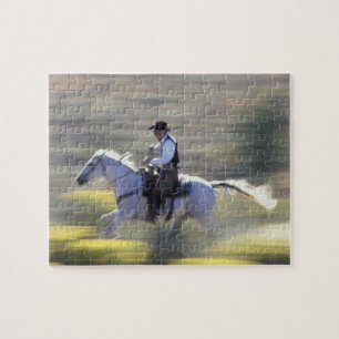 NA, USA, Oregon, Seneca, Ponderosa Ranch, Cowboy Jigsaw Puzzle