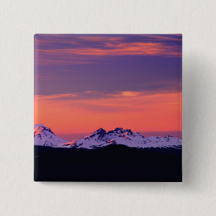NA, USA, Oregon, The Three Sisters Mountains 15 Cm Square Badge